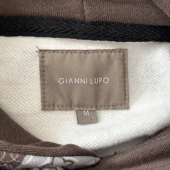 Gianni Lupo Hoodie Mens M Pesley Brown Blue Sweatshirt Fashion Pullover GL2183F - Picture 12 of 16